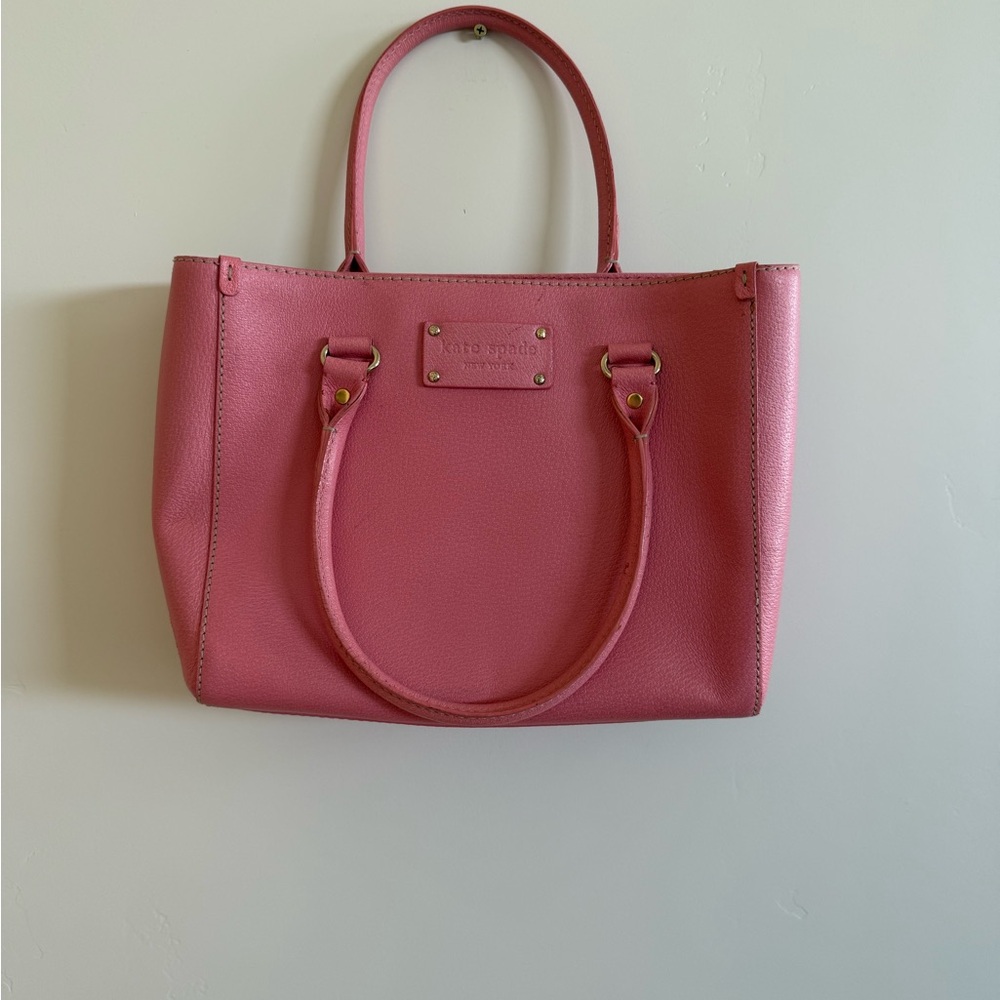 Kate Spade Pink Structured Tote with Gold Hardware